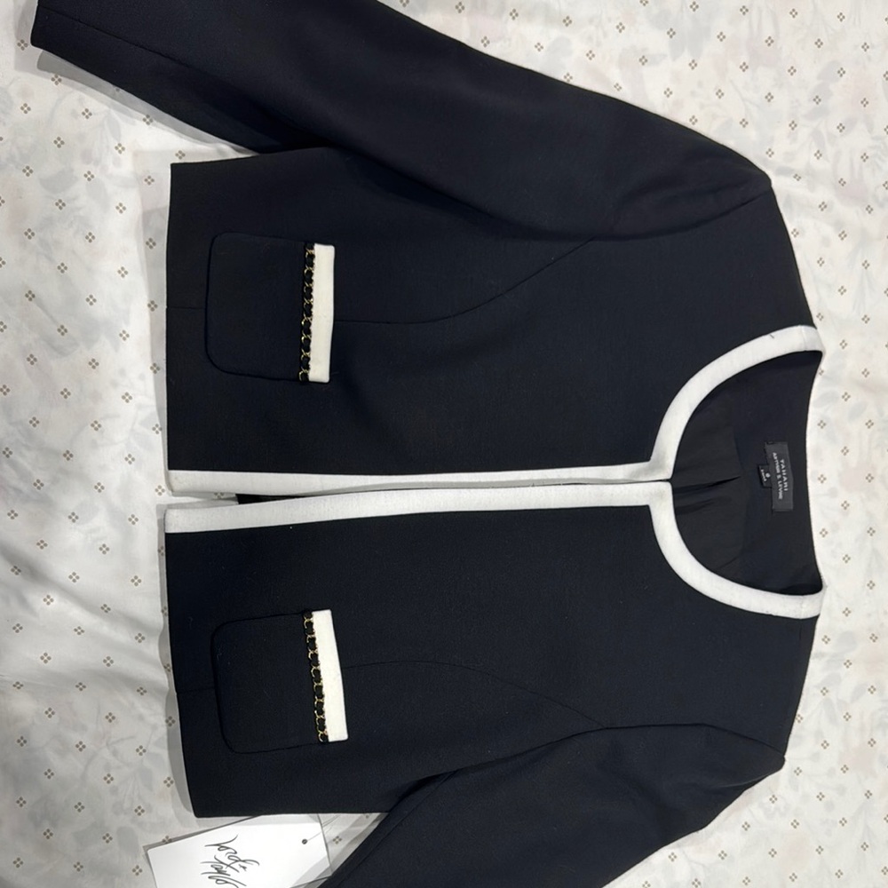 Tahari Black and White Sporty Jacket